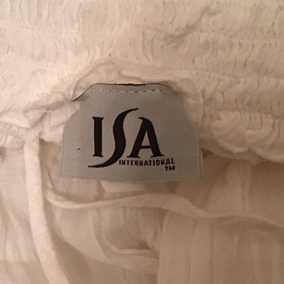 ISA Tie-Back Smocked Mini Cotton Dress Size XS - Picture 4 of 5